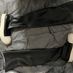 Rick Owen’s Black and White thigh high boots Size 40, 7us